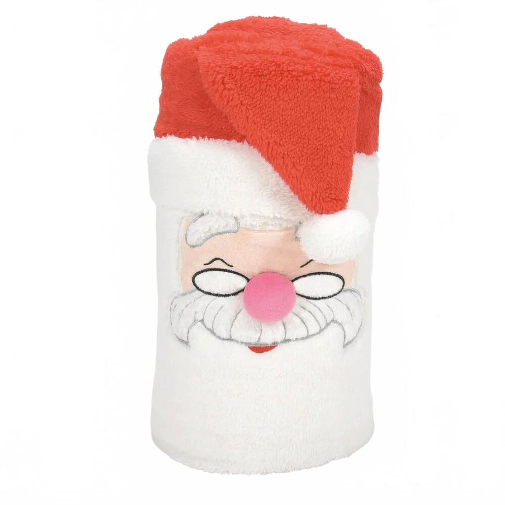 NEW DEPARTMENT 56 holiday santa snow throw in red